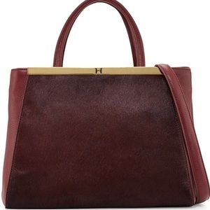 Halston Heritage Sangria Leather/Calf Hair Tote